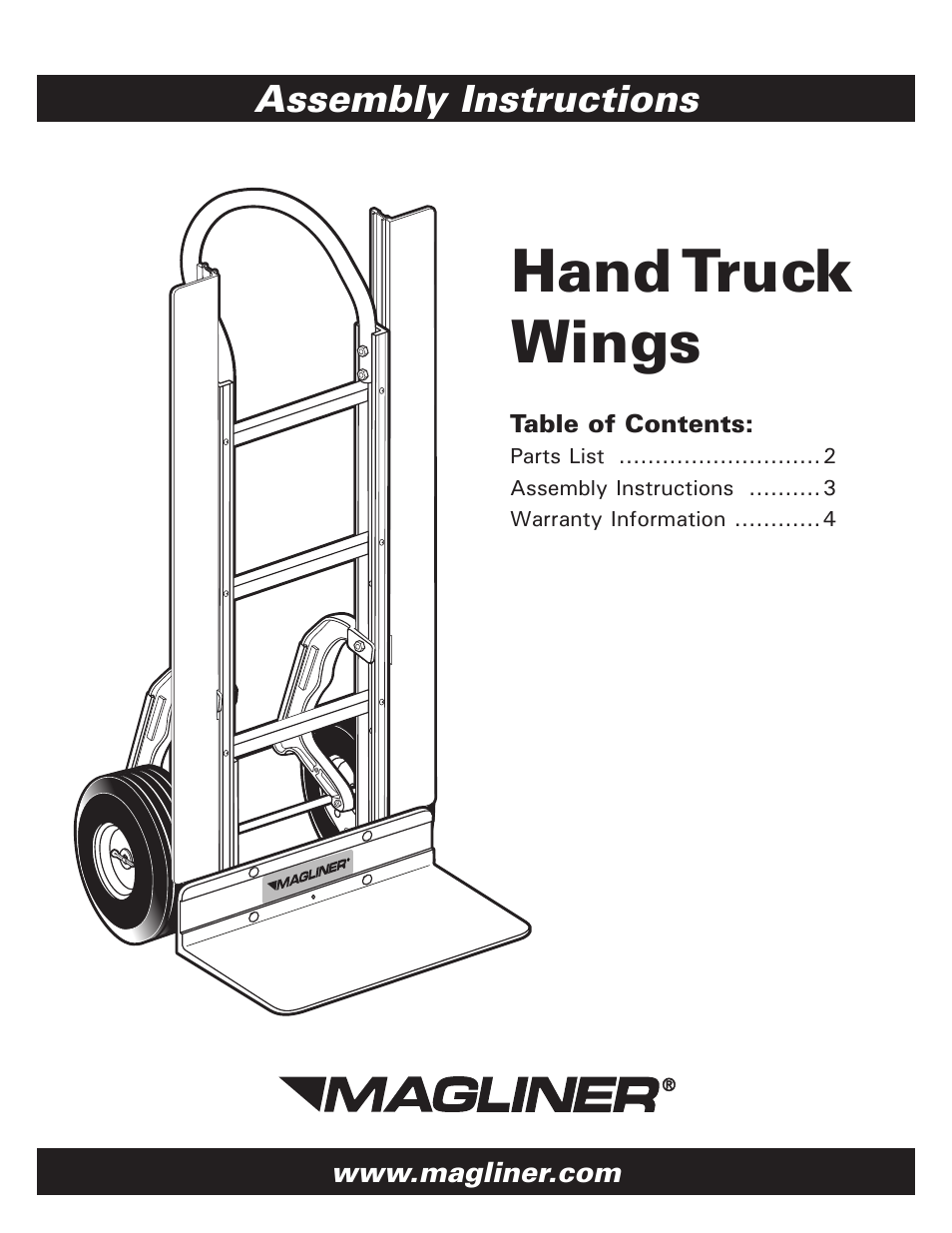 Magliner HAND TRUCK WINGS User Manual | 4 pages