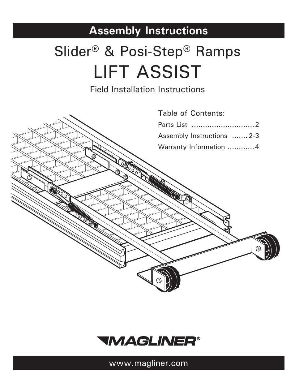 Magliner LIFT ASSIST FOR RAMPS User Manual | 4 pages