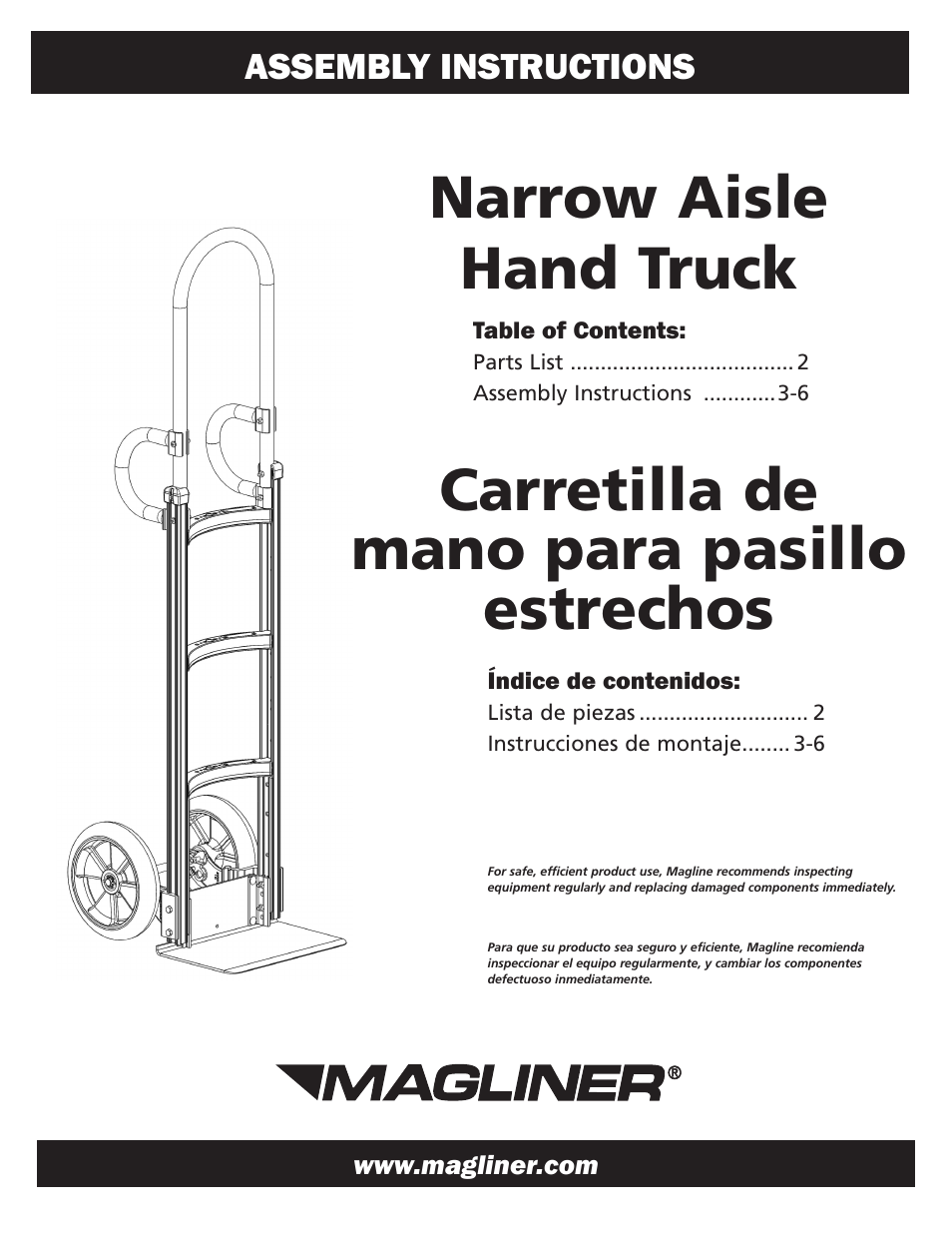 Magliner NARROW AISLE HAND TRUCKS User Manual | 6 pages