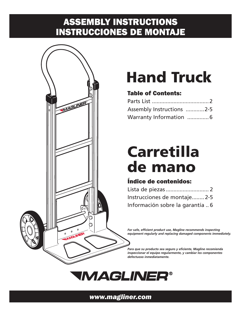 Magliner STANDARD TWO WHEEL HAND TRUCK User Manual | 6 pages