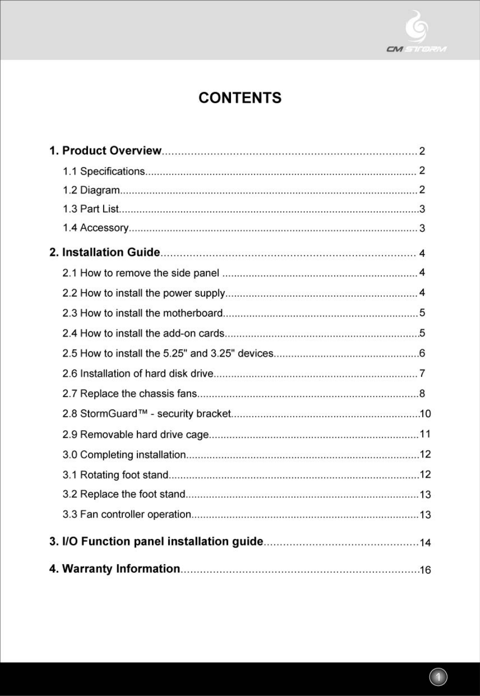 Cooler Master Sniper - Original User Manual | Page 2 / 20