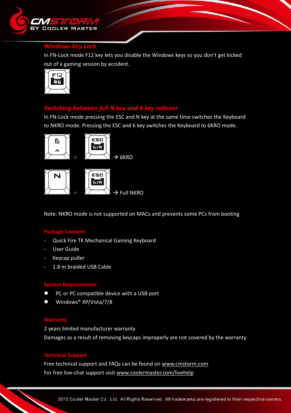 Cooler Master Quick Fire Stealth User Manual | Page 2 / 2