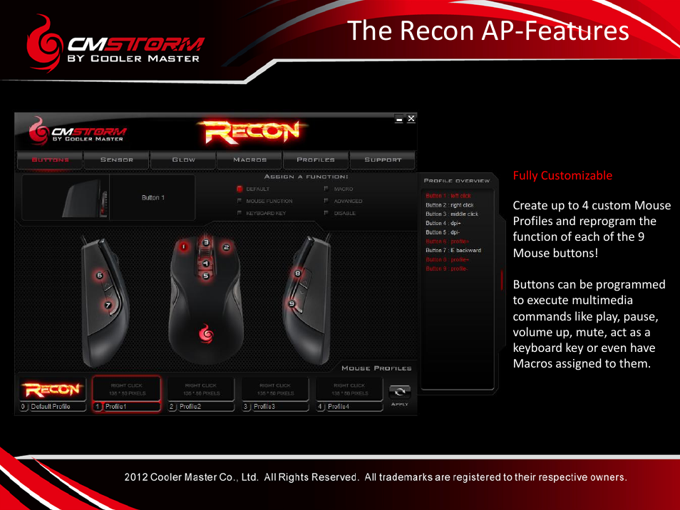 The recon ap-features | Cooler Master Recon User Manual | Page 10 / 18