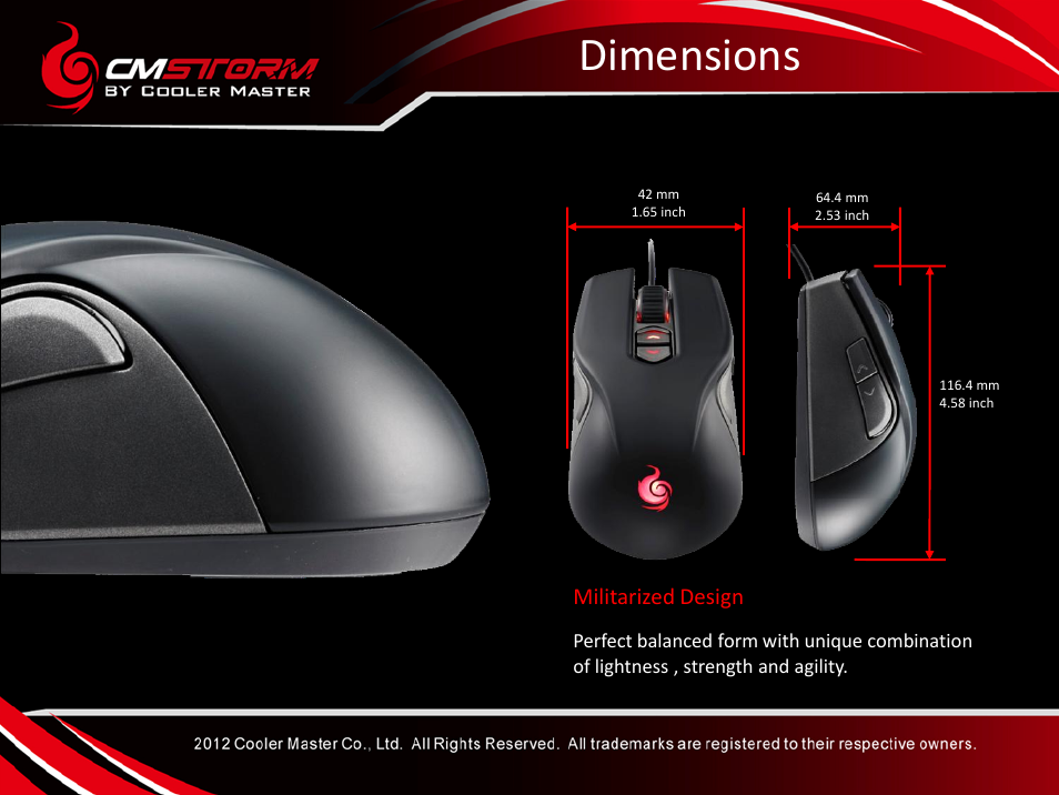 Dimensions | Cooler Master Recon User Manual | Page 7 / 18