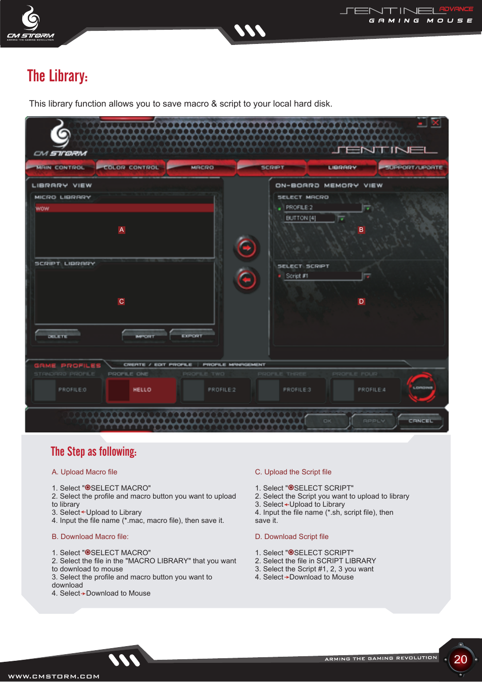 The library, The step as following | Cooler Master Sentinel Advance User Manual | Page 20 / 24