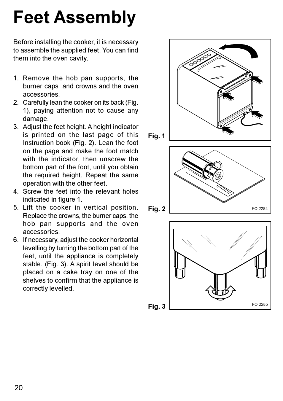 Feet assembly | Blanco BC 75 X User Manual | Page 20 / 28