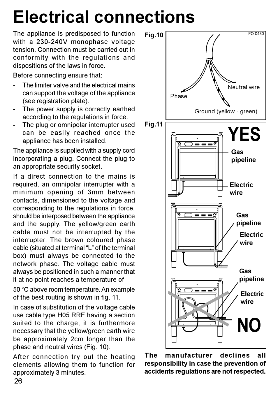 Electrical connections | Blanco BC 75 X User Manual | Page 26 / 28