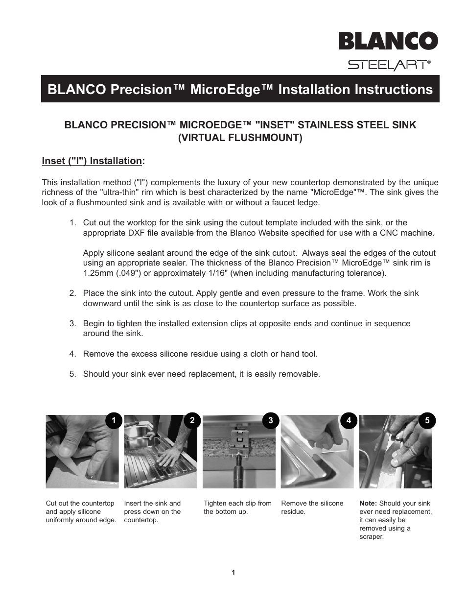Blanco Precision User Manual | 4 pages