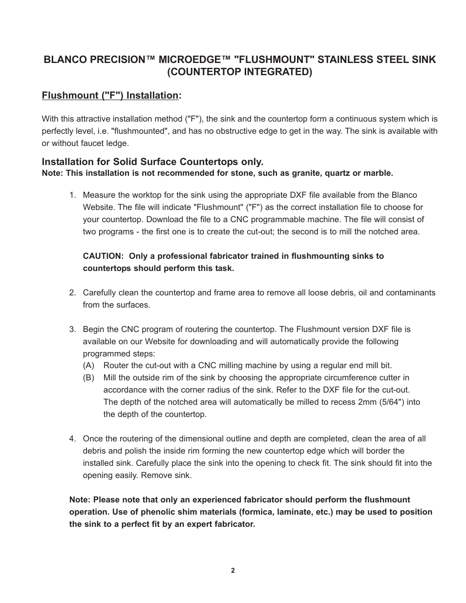 Blanco Precision User Manual | Page 2 / 4