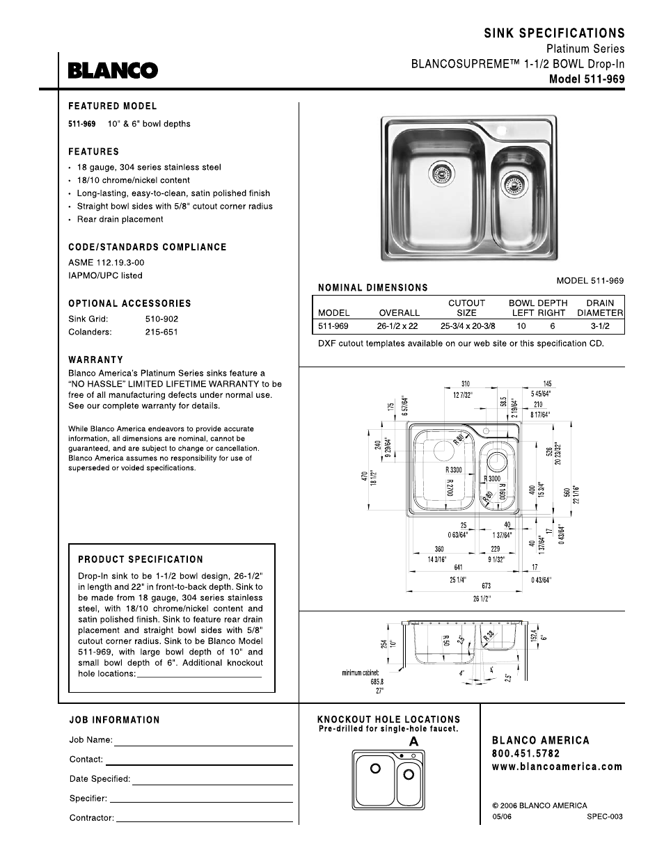 Blanco 511-969 User Manual | 1 page