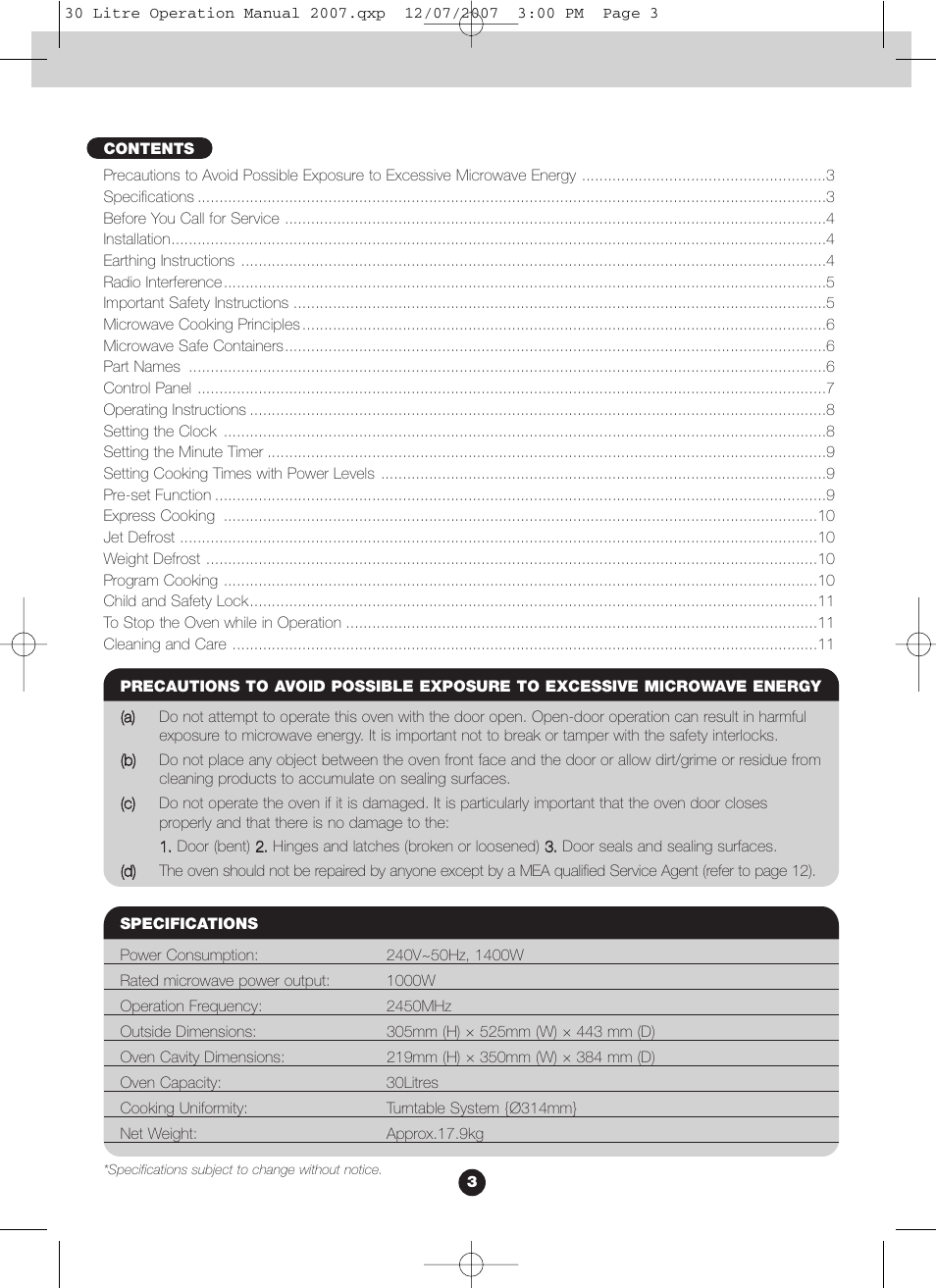 Blanco BMO300X User Manual | Page 3 / 12