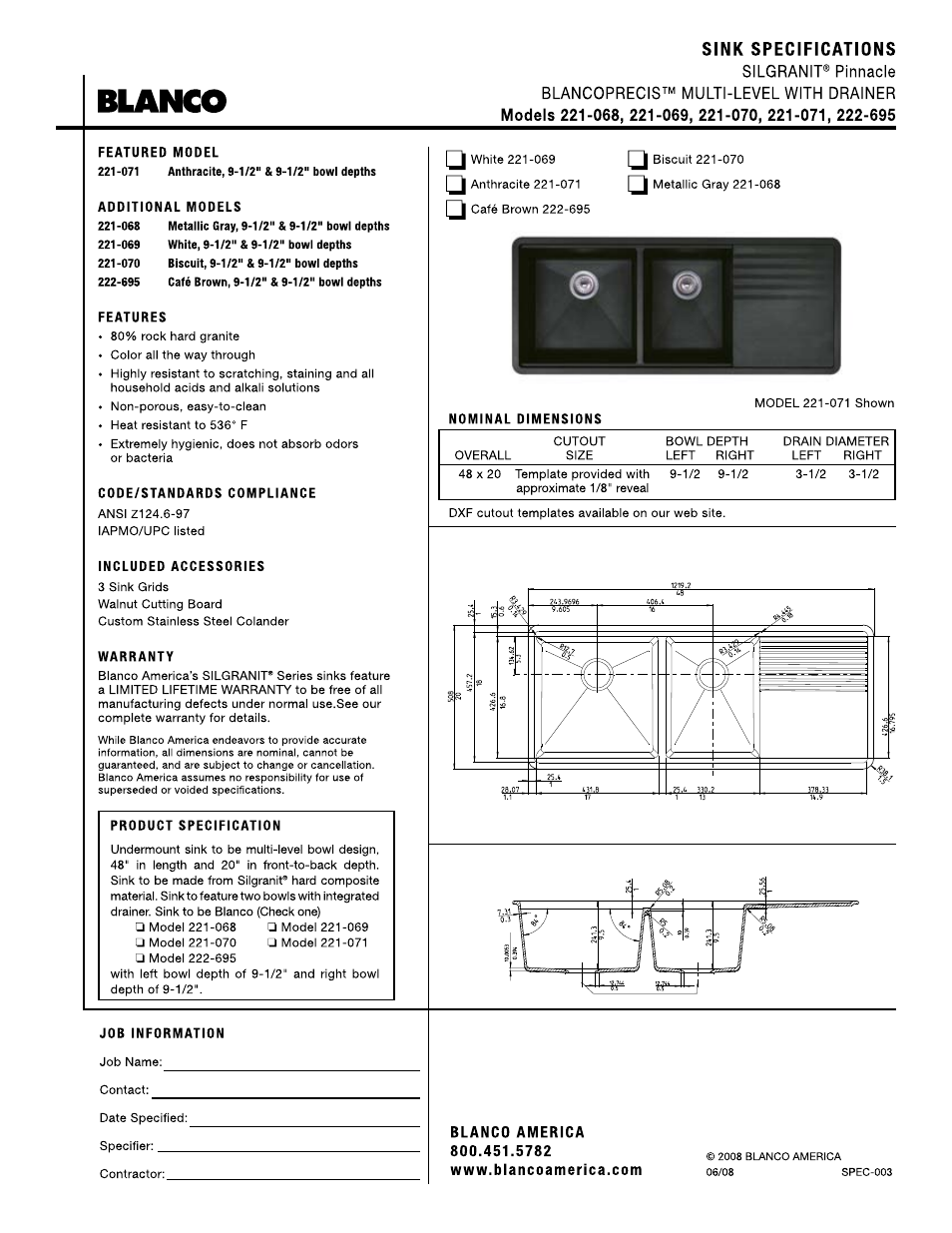 Blanco 222-695 User Manual | 1 page