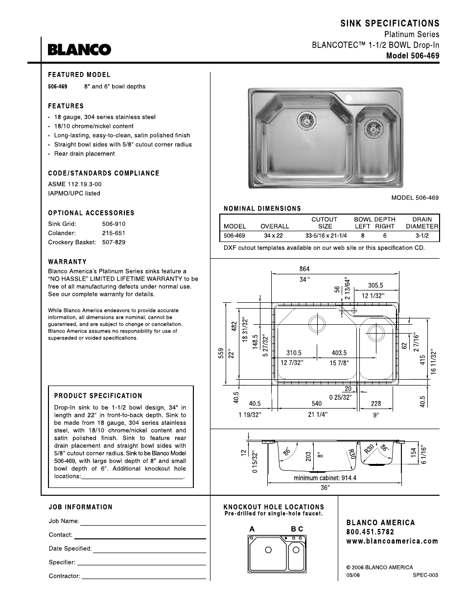 Blanco 506-469 User Manual | 1 page