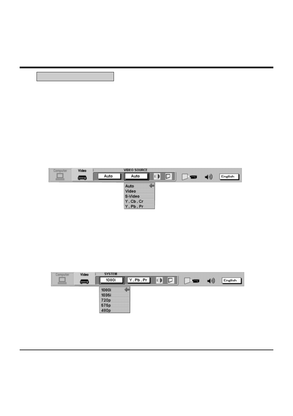 Video source select | BOXLIGHT MP-36t User Manual | Page 33 / 54