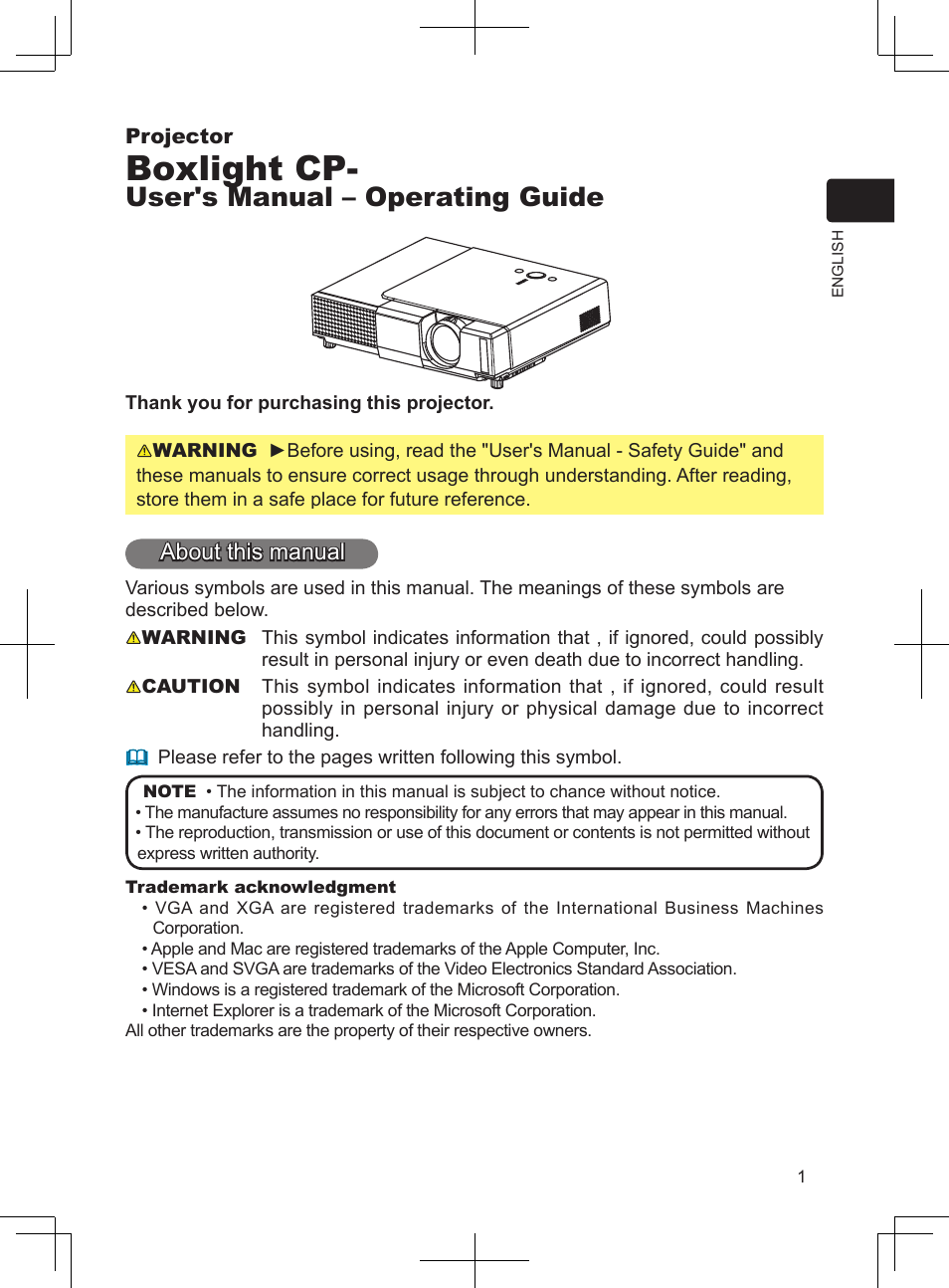 BOXLIGHT CP-324i User Manual | 49 pages