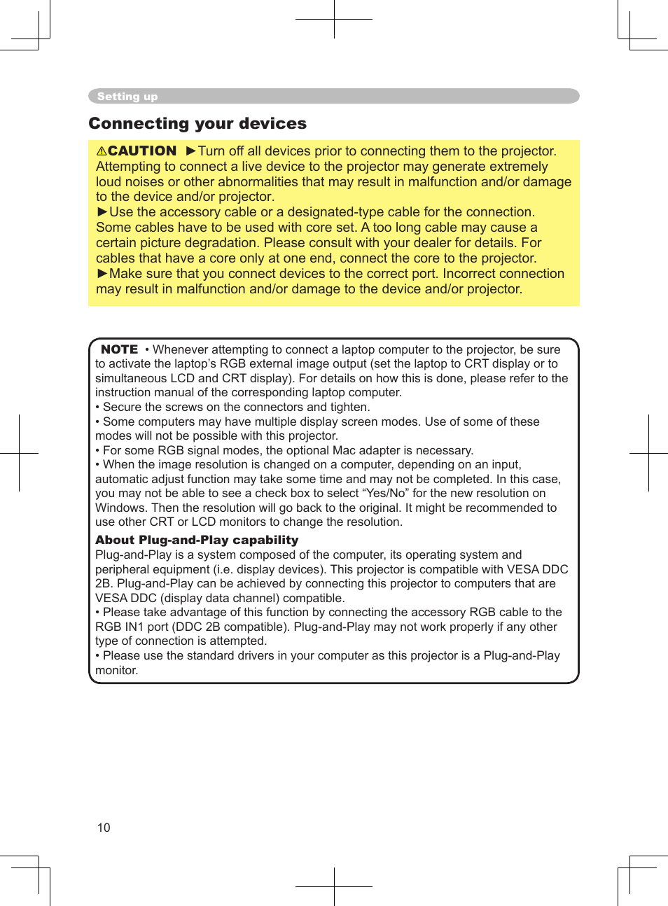 Connecting your devices | BOXLIGHT CP-324i User Manual | Page 10 / 49