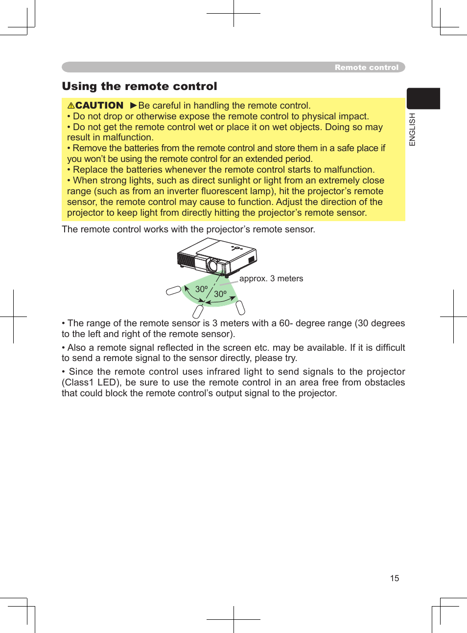 Using the remote control | BOXLIGHT CP-324i User Manual | Page 15 / 49