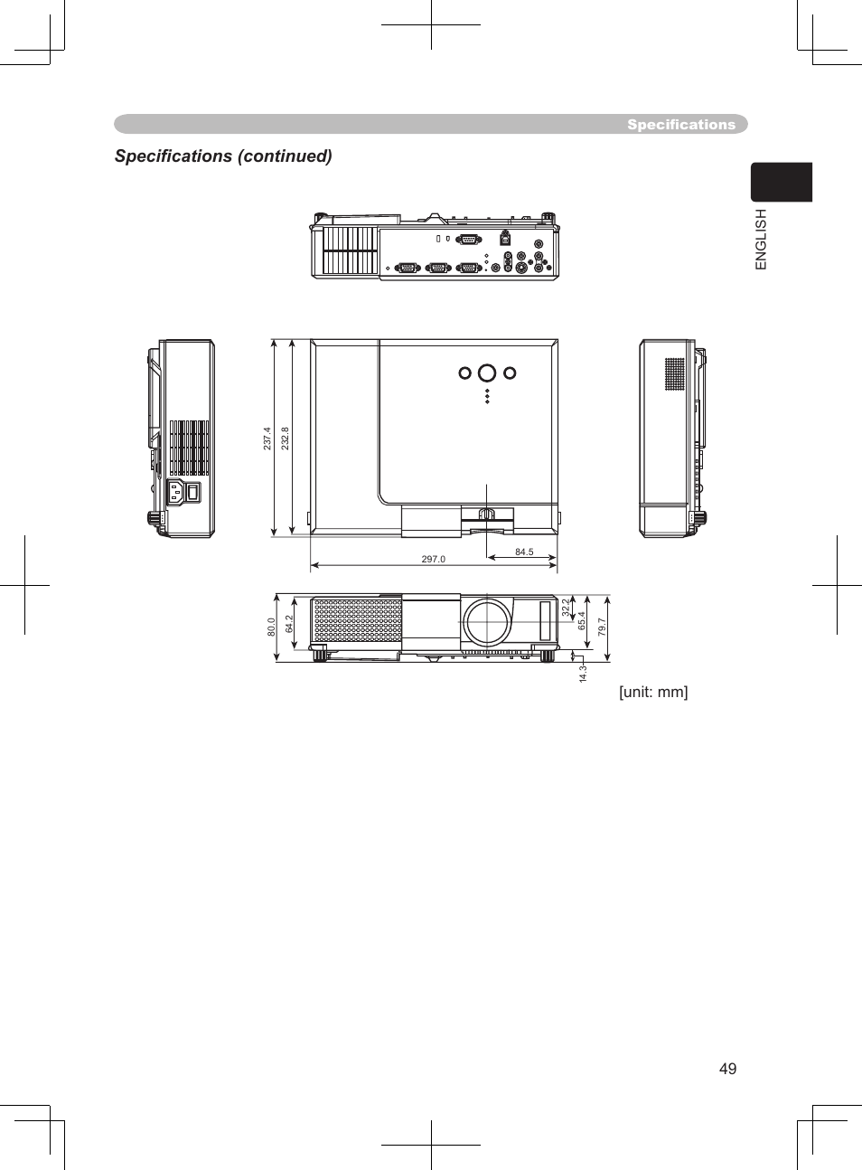 Speciﬁcations (continued), Unit: mm | BOXLIGHT CP-324i User Manual | Page 49 / 49