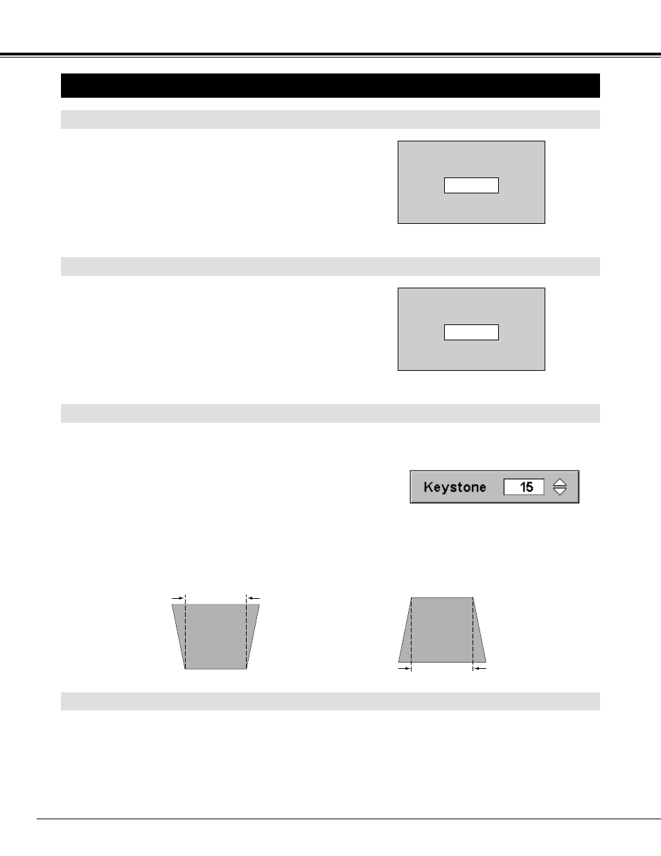 Adjusting screen, Picture freeze function keystone adjustment, Basic operation | Zoom adjustment focus adjustment | BOXLIGHT CP-300t User Manual | Page 20 / 44
