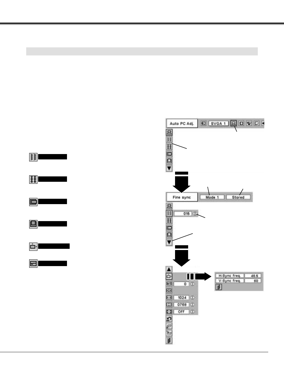 Computer input manual pc adjustment | BOXLIGHT CP-300t User Manual | Page 25 / 44