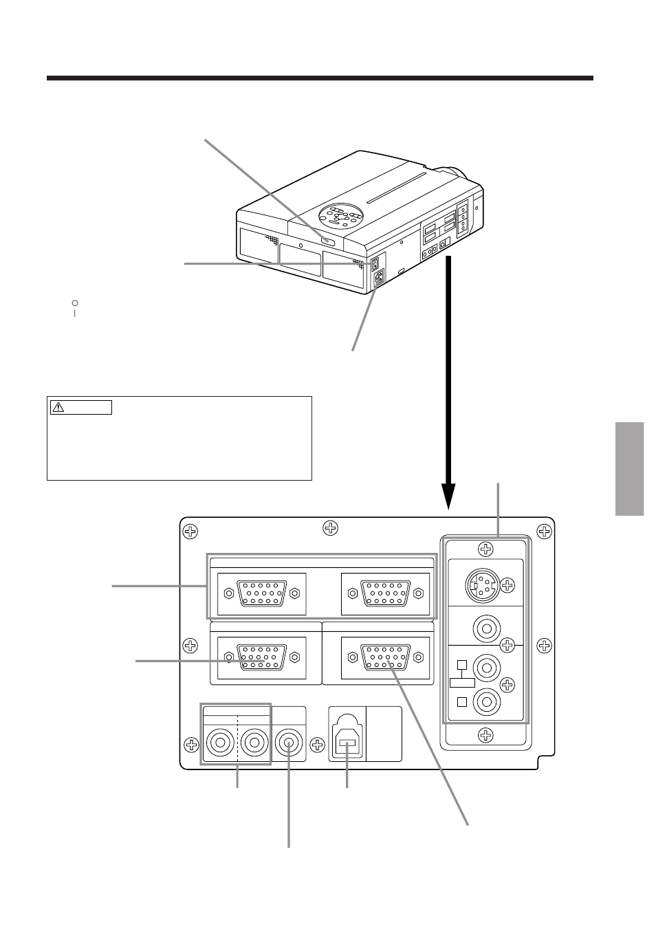 Nomi e funzioni delle singole parti (segue), Collegamento alla presa ac in (ingresso in c.a.) | BOXLIGHT MP-650i User Manual | Page 117 / 144