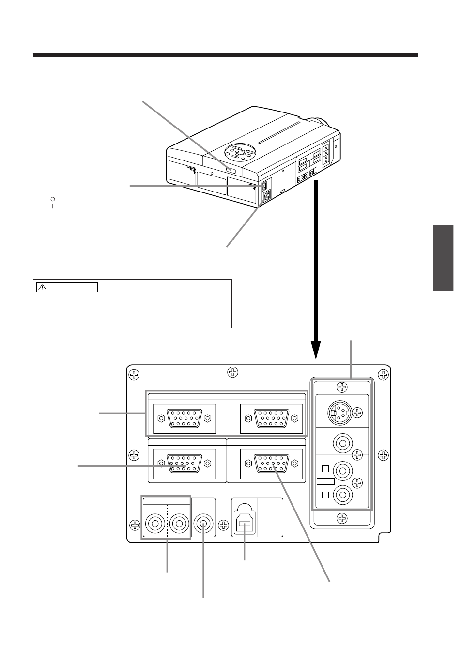 Nomenclature et fonction des pièces (suite), Raccordement à la prise ac in | BOXLIGHT MP-650i User Manual | Page 81 / 144