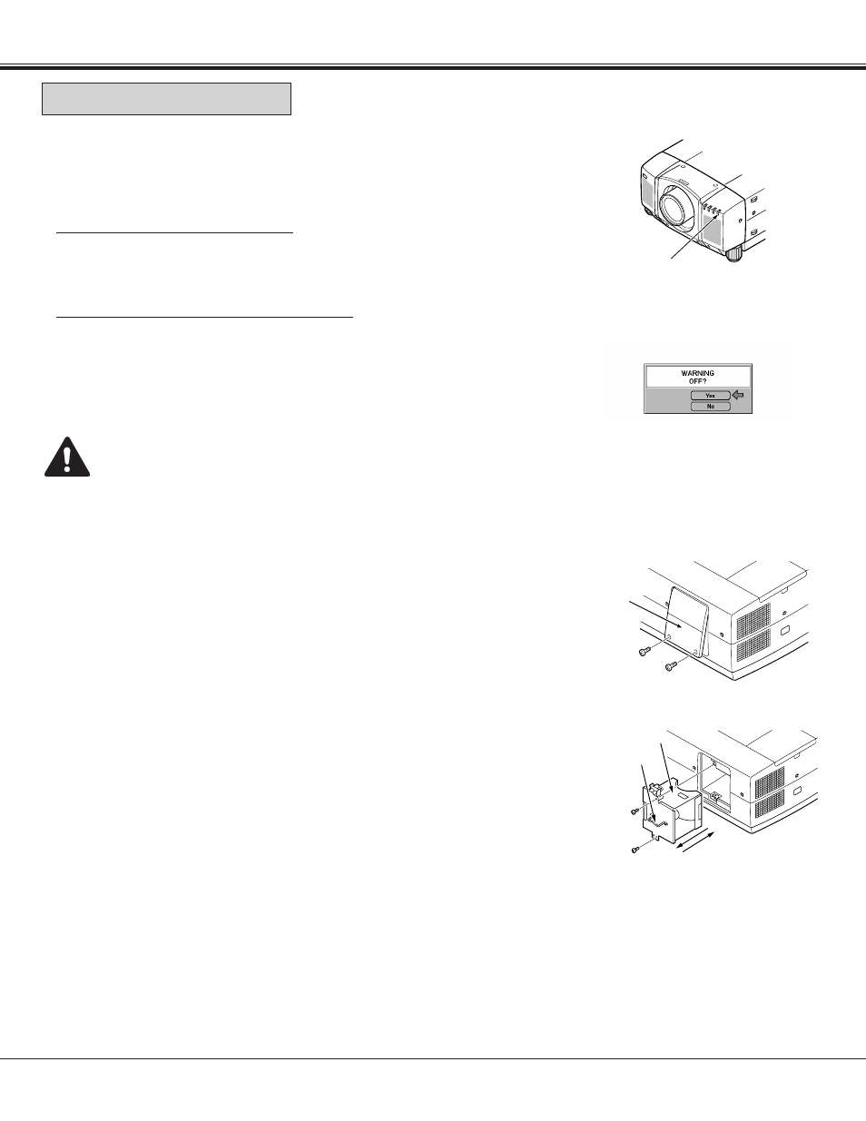Lamp replacement | BOXLIGHT FP-95t User Manual | Page 54 / 58