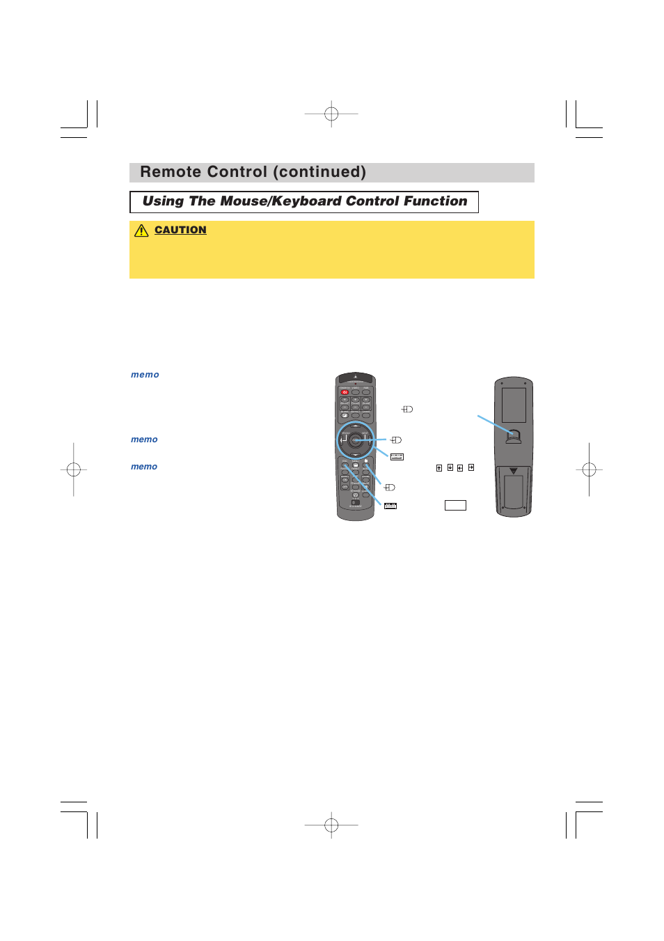 Remote control (continued), Using the mouse/keyboard control function | BOXLIGHT MP-57i User Manual | Page 15 / 48