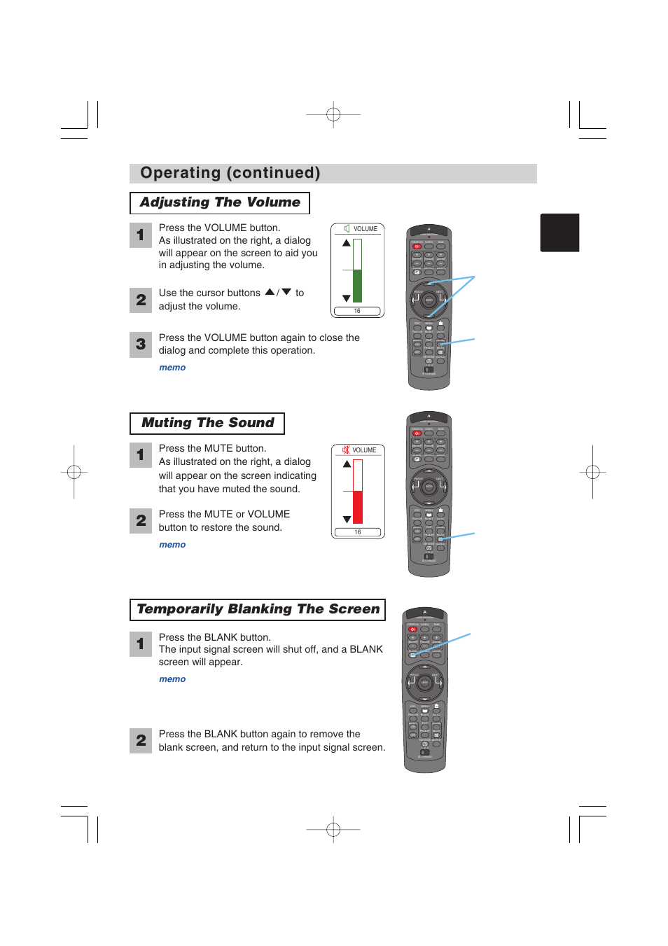 Operating (continued) | BOXLIGHT MP-57i User Manual | Page 20 / 48