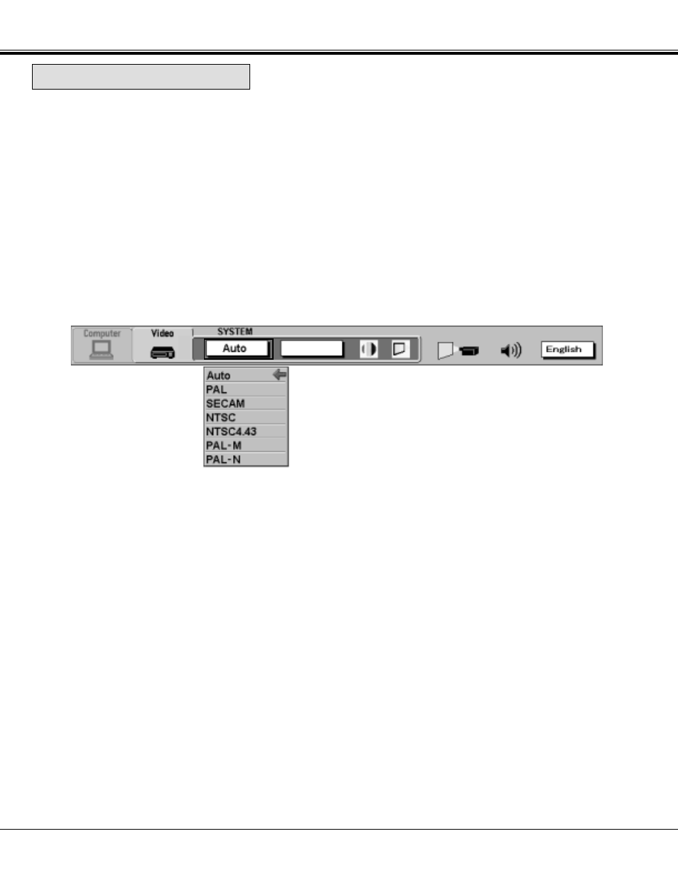 Video mode, Color system select | BOXLIGHT MP-37t User Manual | Page 32 / 54