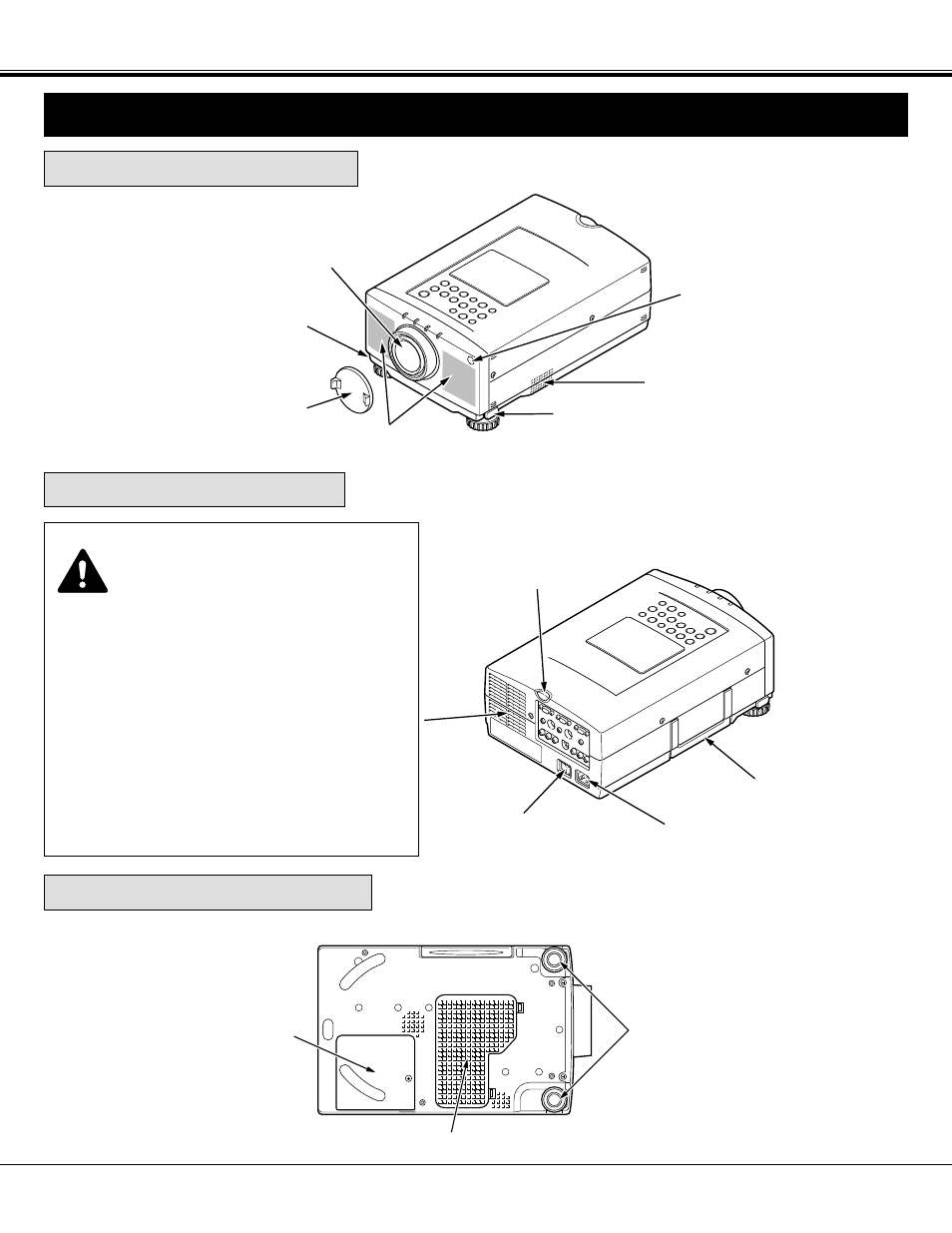 Installation, Name of each part of the projector | BOXLIGHT MP-37t User Manual | Page 6 / 54