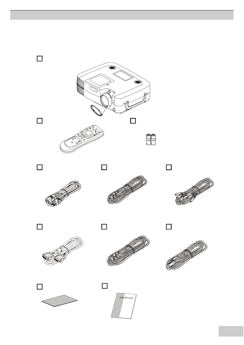 Checking the package contents | BOXLIGHT MP63e User Manual | Page 9 / 58