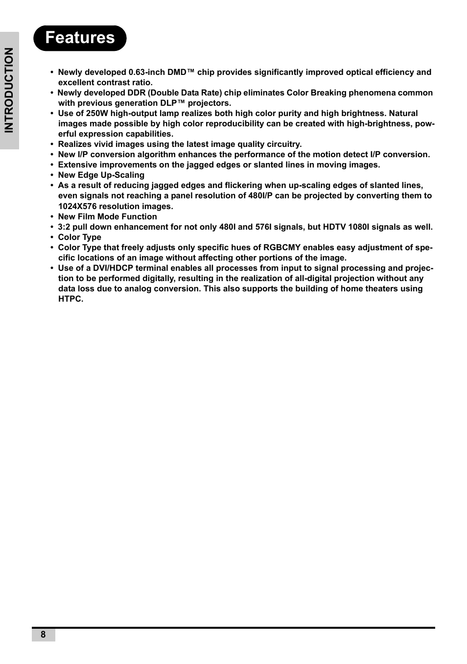 Features | BOXLIGHT PREMIERE 30HD User Manual | Page 10 / 67