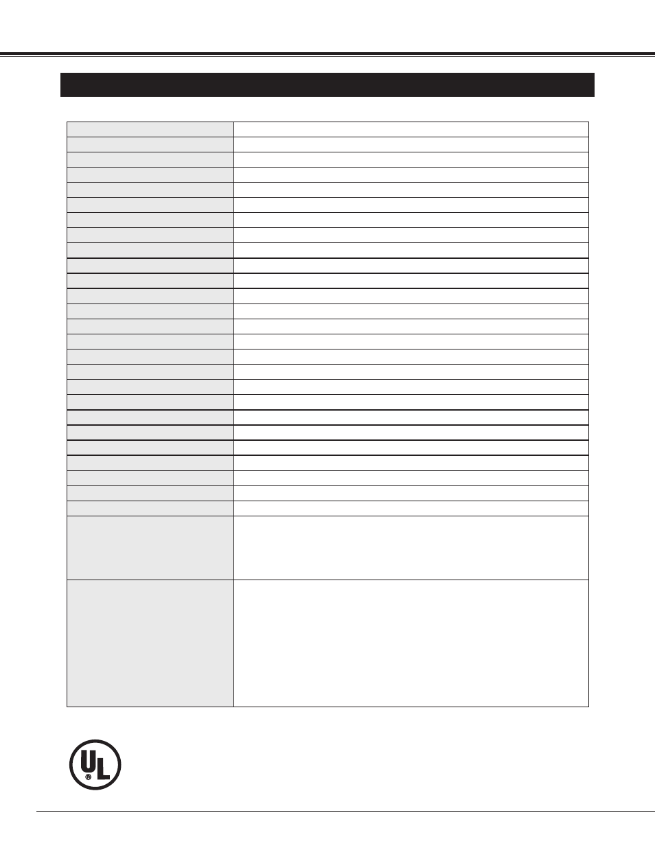 Technical specifications | BOXLIGHT CP-13t User Manual | Page 46 / 48