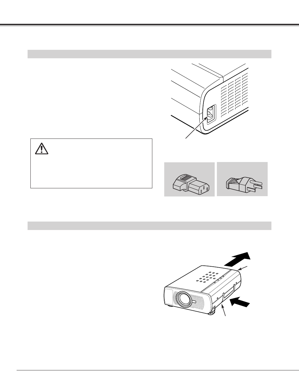Preparation, Ventilation, Connecting the ac power cord | BOXLIGHT CP-13t User Manual | Page 8 / 48