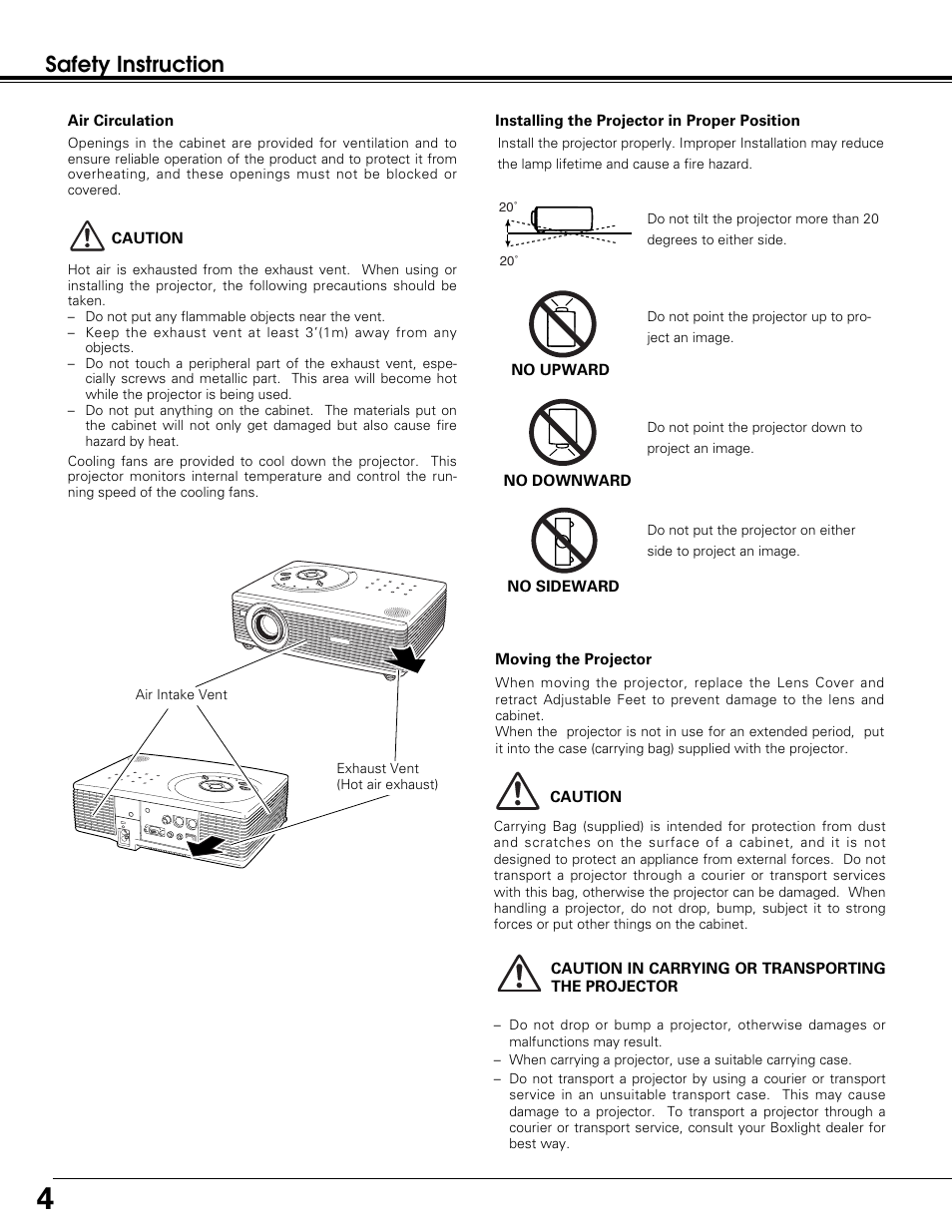 Safety instruction | BOXLIGHT SP-10t User Manual | Page 4 / 52