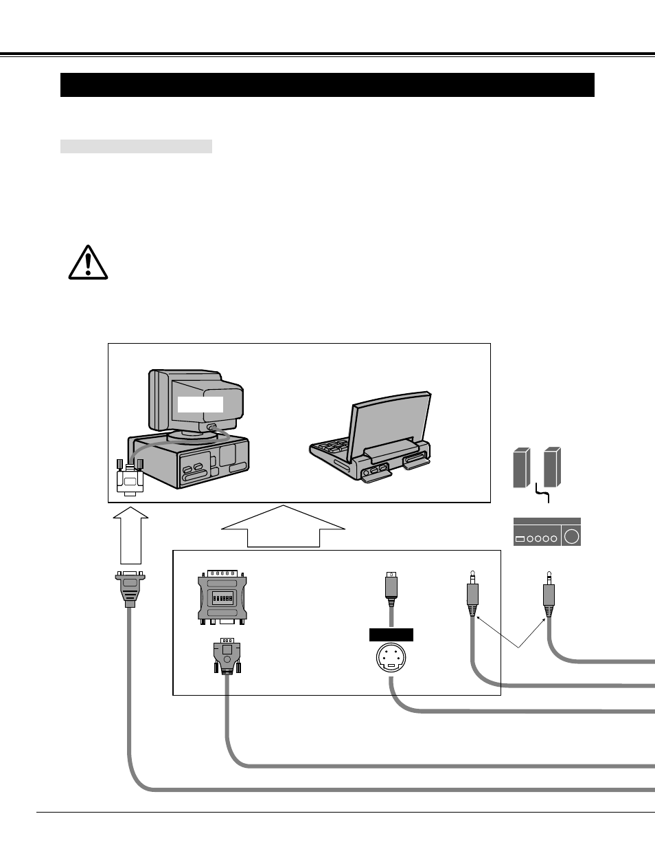 Connection to the macintosh computer, Connecting the projector | BOXLIGHT CP-14t User Manual | Page 14 / 40