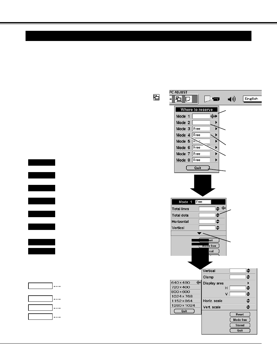 Pc adjustment, Computer mode | BOXLIGHT CP-14t User Manual | Page 25 / 40