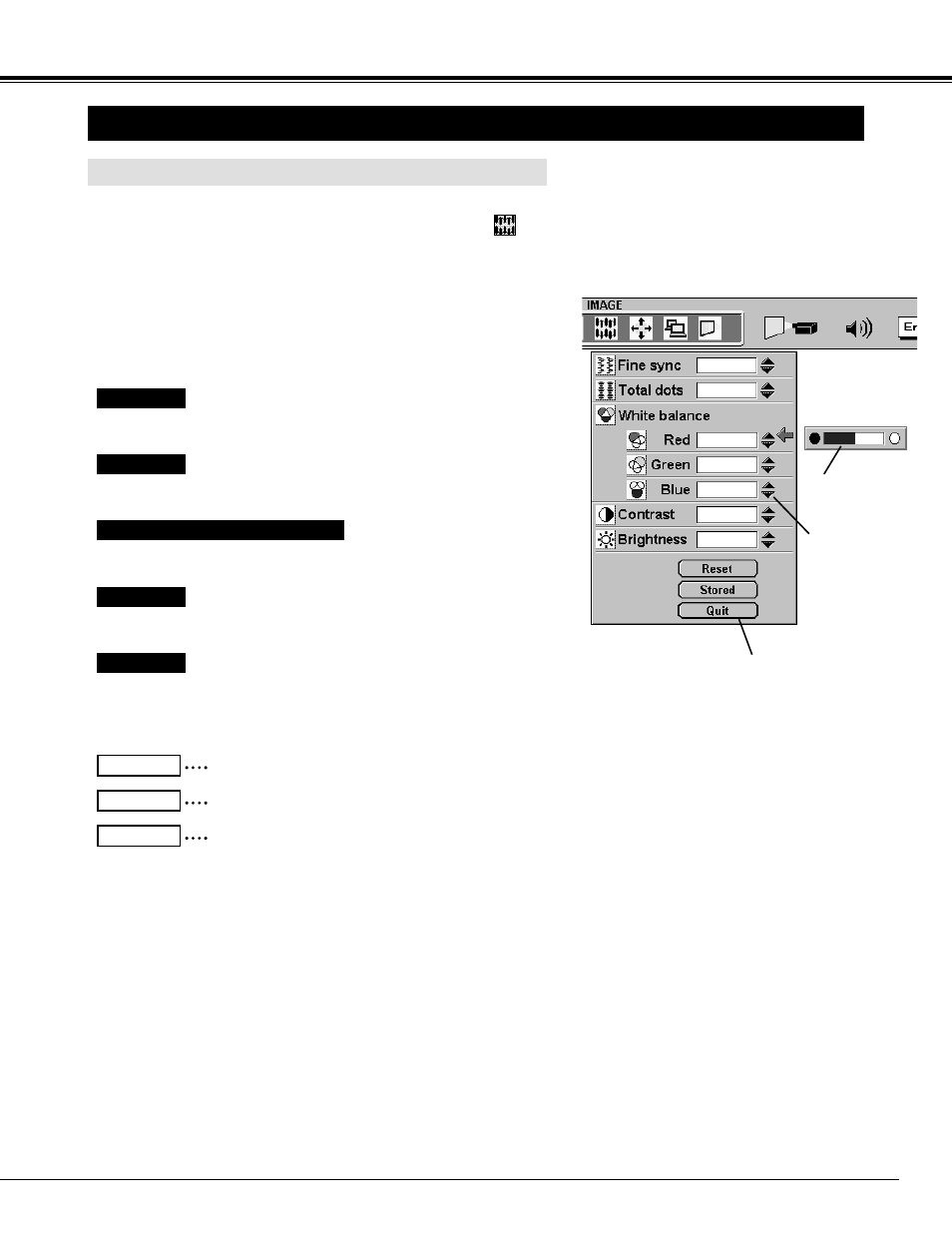 Picture image adjustment, Computer mode, Adjust picture image manually | BOXLIGHT CP-14t User Manual | Page 27 / 40