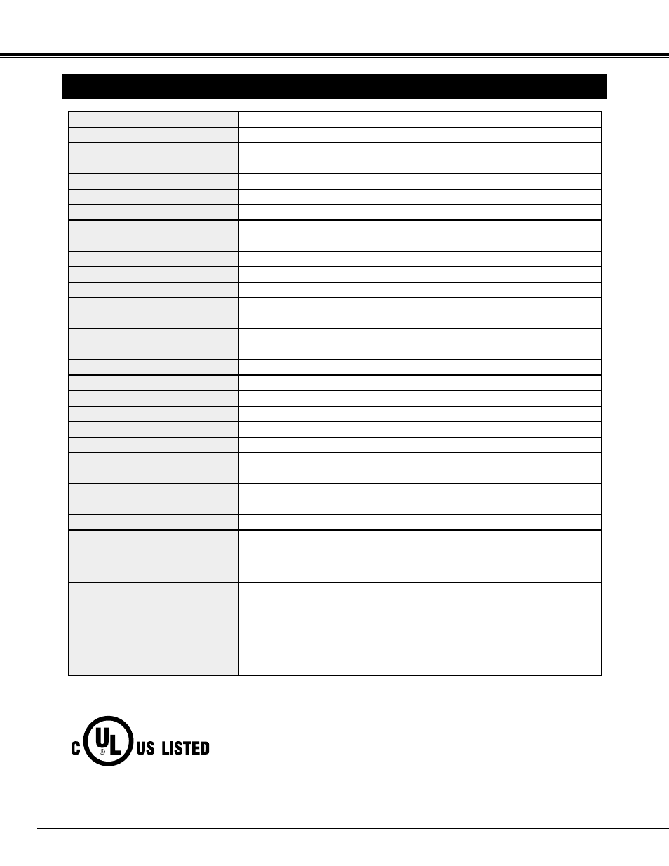 Technical specifications | BOXLIGHT CP-14t User Manual | Page 38 / 40