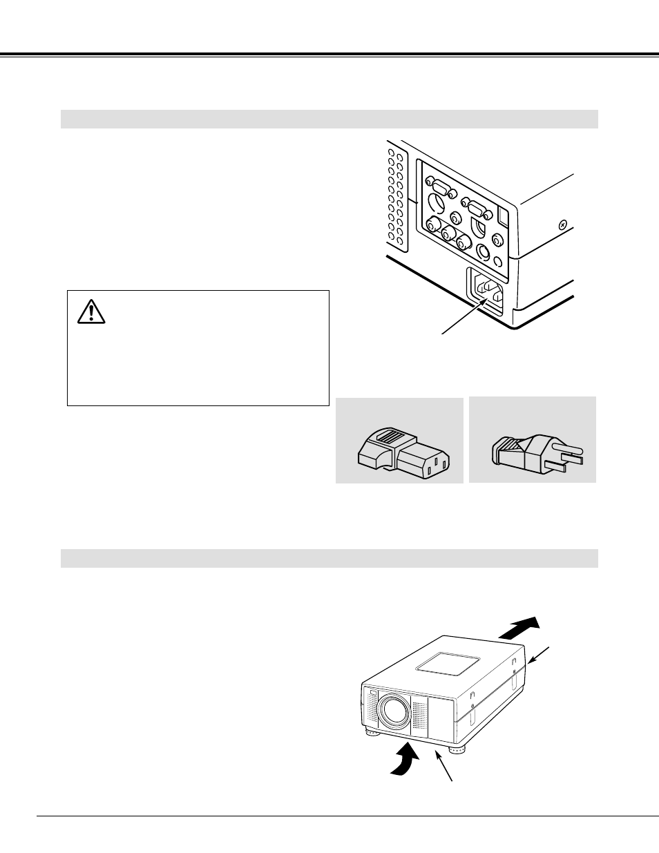 Preparation, Ventilation, Connecting the ac power cord | BOXLIGHT CP-14t User Manual | Page 8 / 40