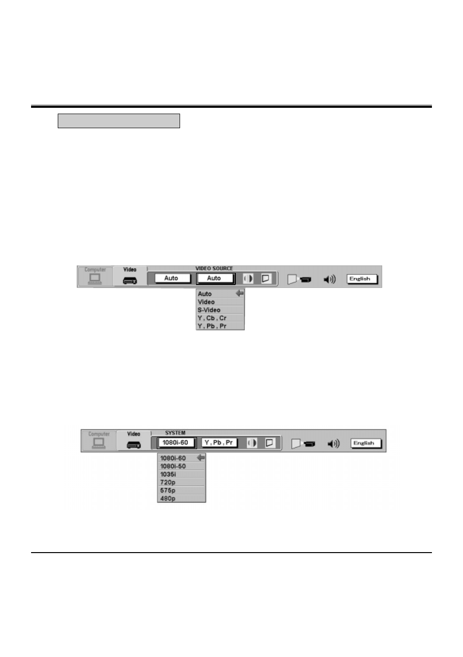 Video source select | BOXLIGHT MP-38t User Manual | Page 33 / 54
