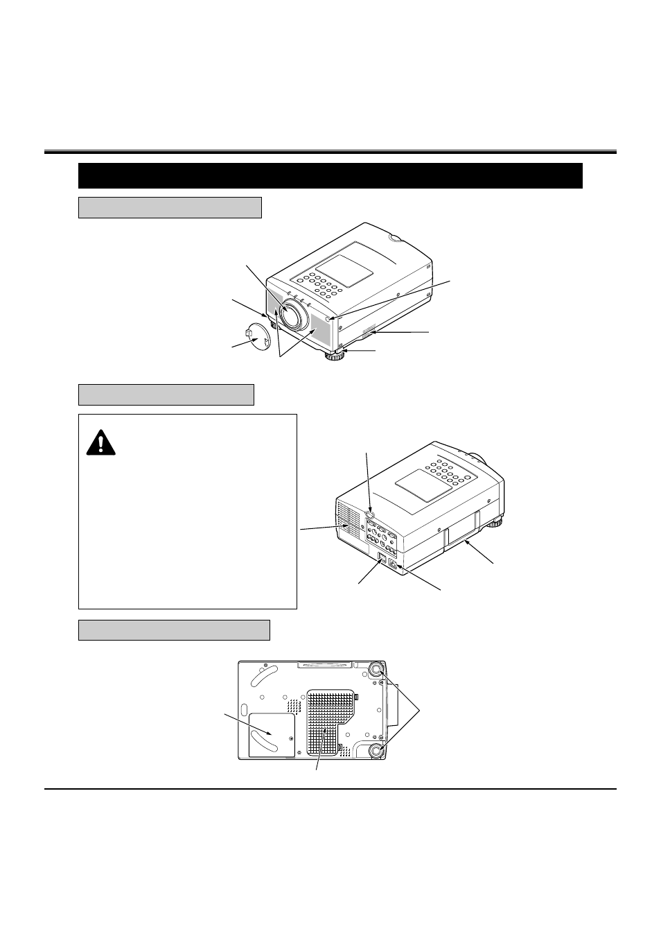 Installation, Name of each part of the projector | BOXLIGHT MP-38t User Manual | Page 6 / 54