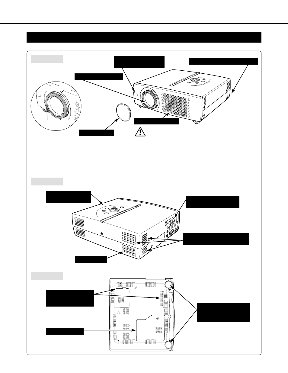 7preparation, Name of each part of projector | BOXLIGHT XP-8t User Manual | Page 7 / 44