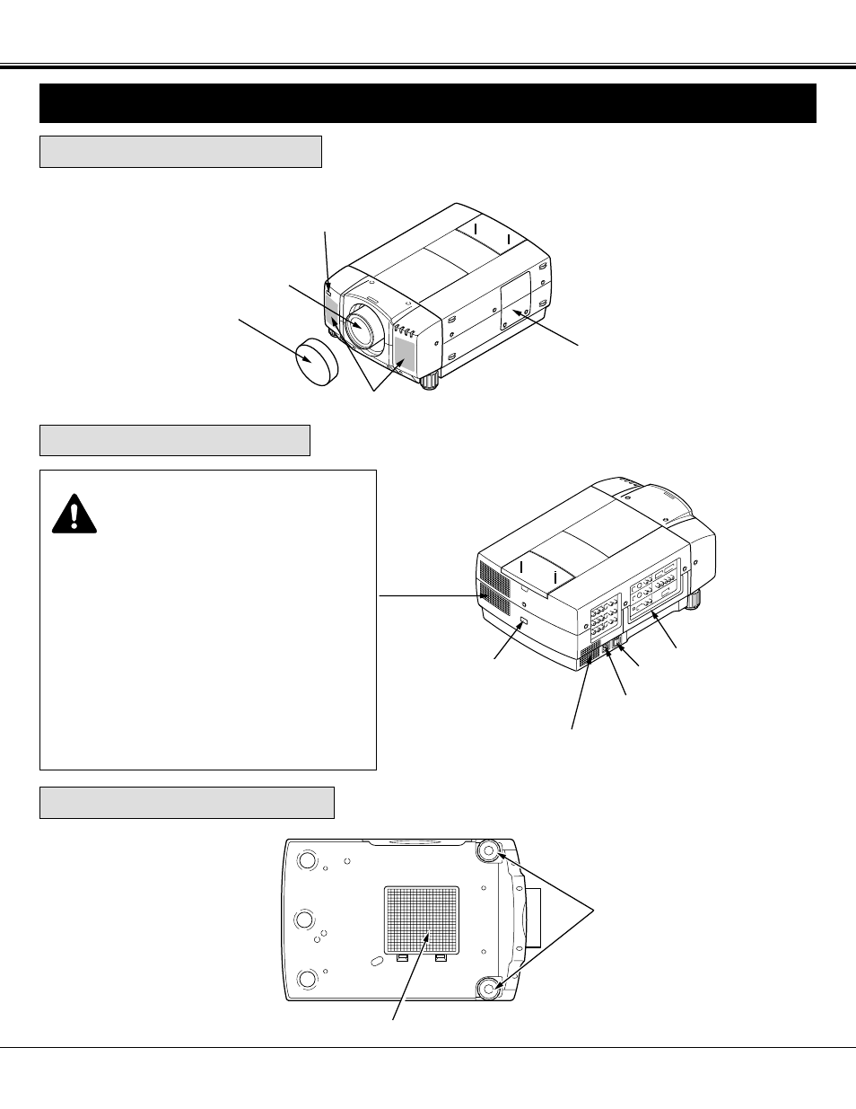 Installation, Name of each part of the projector | BOXLIGHT FP-97t User Manual | Page 6 / 58