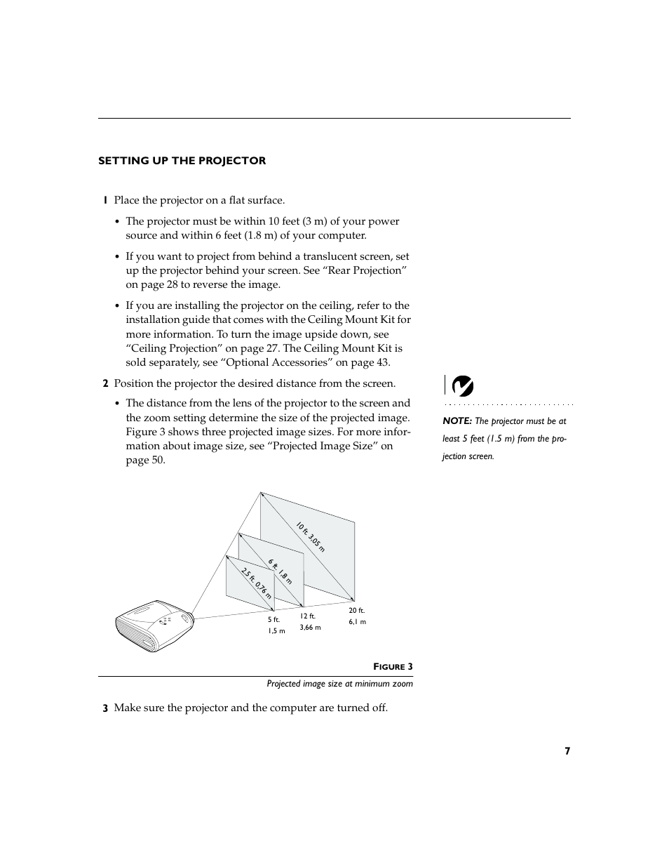 Heading1 - setting up the projector, Setting up the projector | BOXLIGHT CD-455m User Manual | Page 15 / 64