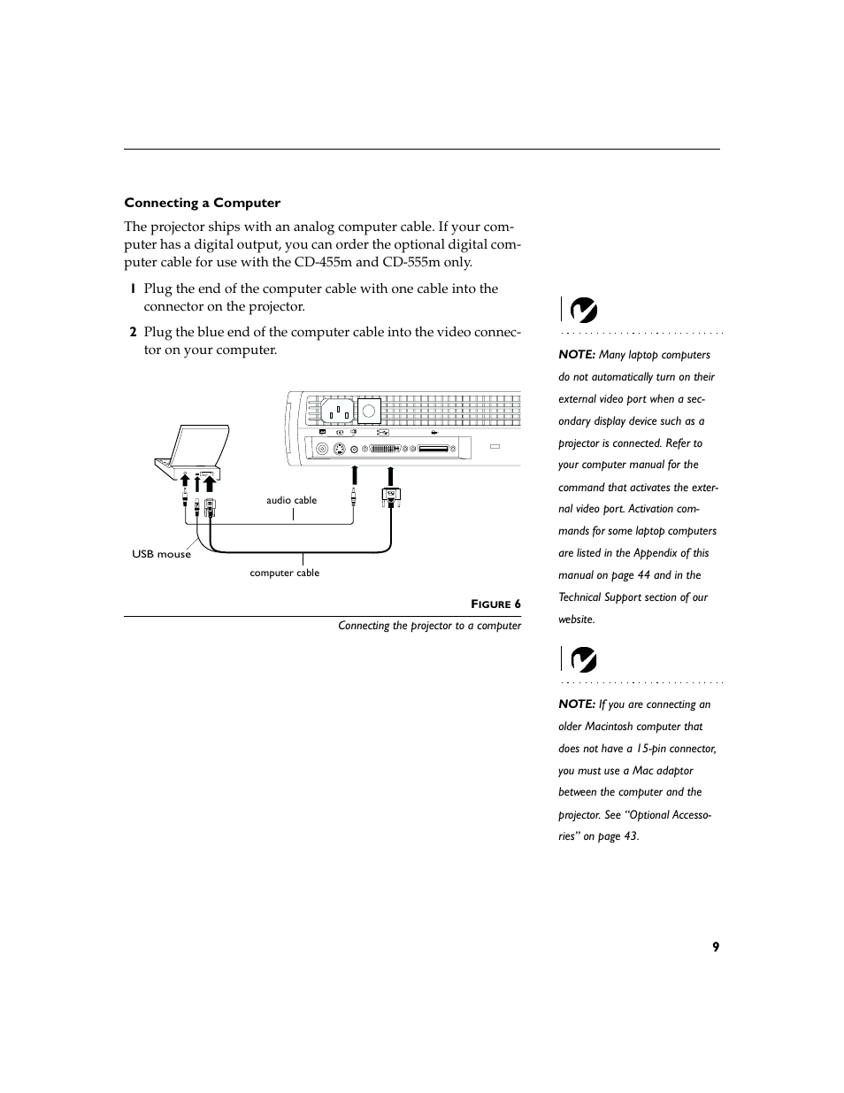 Heading2 - connecting a computer, Connecting a computer | BOXLIGHT CD-455m User Manual | Page 17 / 64