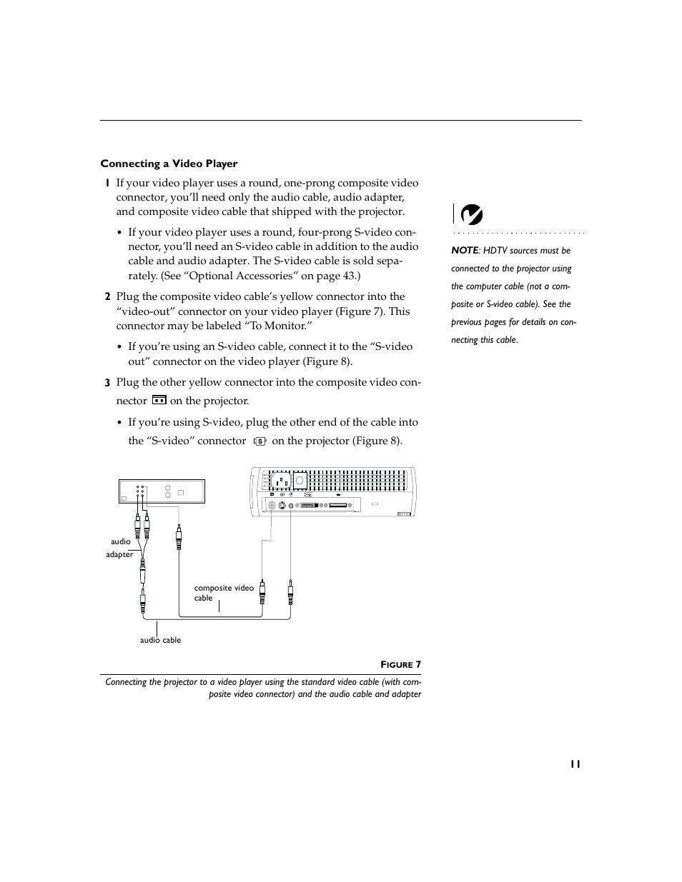 Heading2 - connecting a video player, Connecting a video player | BOXLIGHT CD-455m User Manual | Page 19 / 64