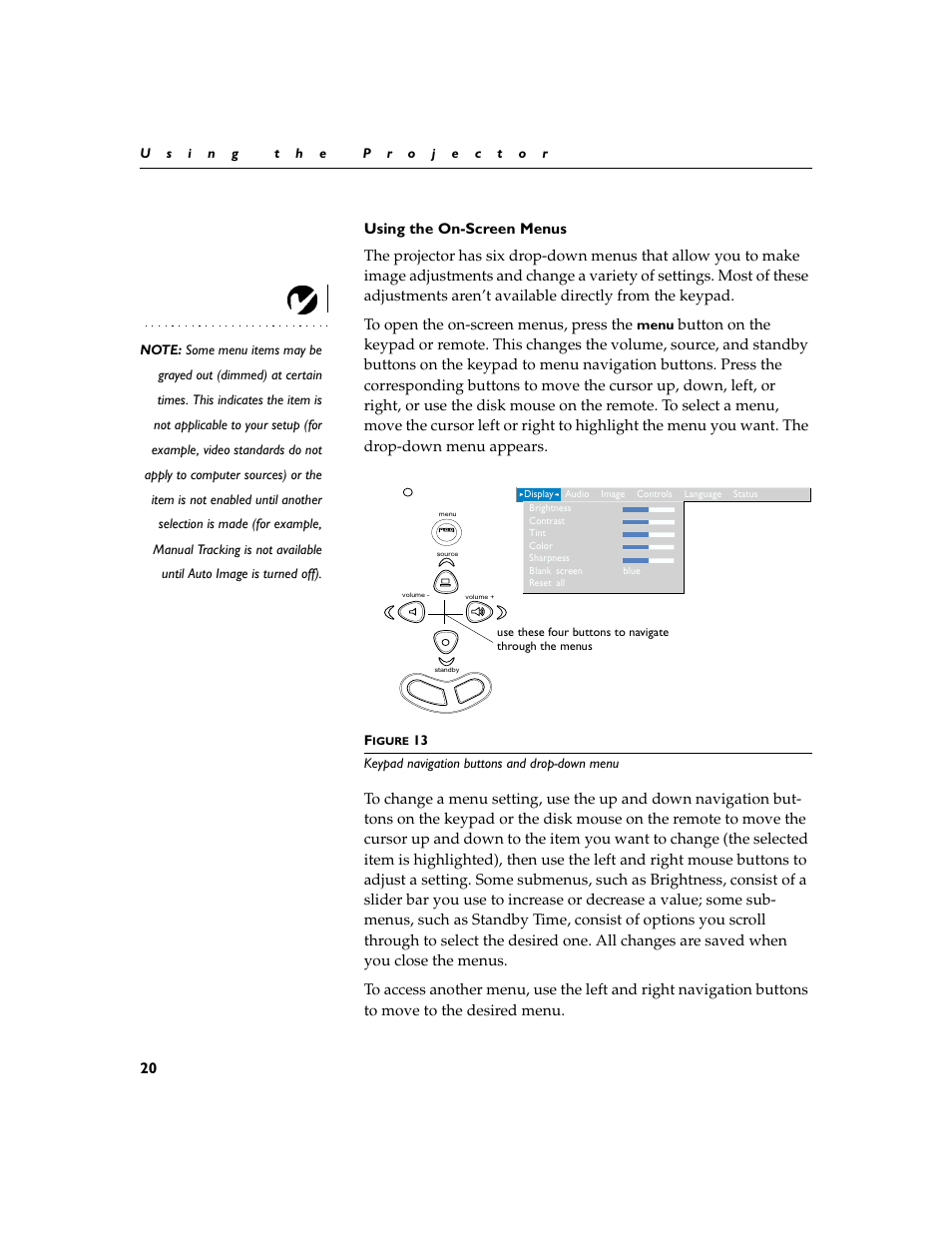 Heading2 - using the on-screen menus, Using the on-screen menus | BOXLIGHT CD-455m User Manual | Page 28 / 64