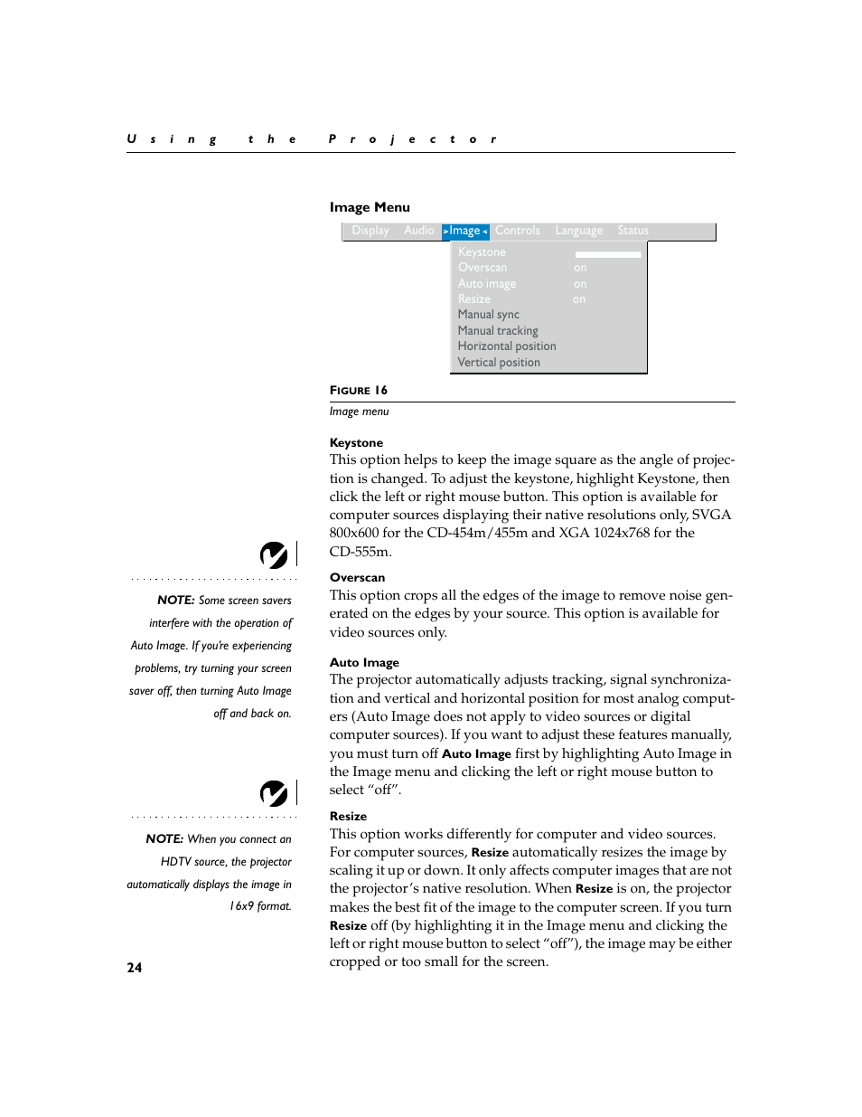 Heading2 - image menu, Image menu | BOXLIGHT CD-455m User Manual | Page 32 / 64